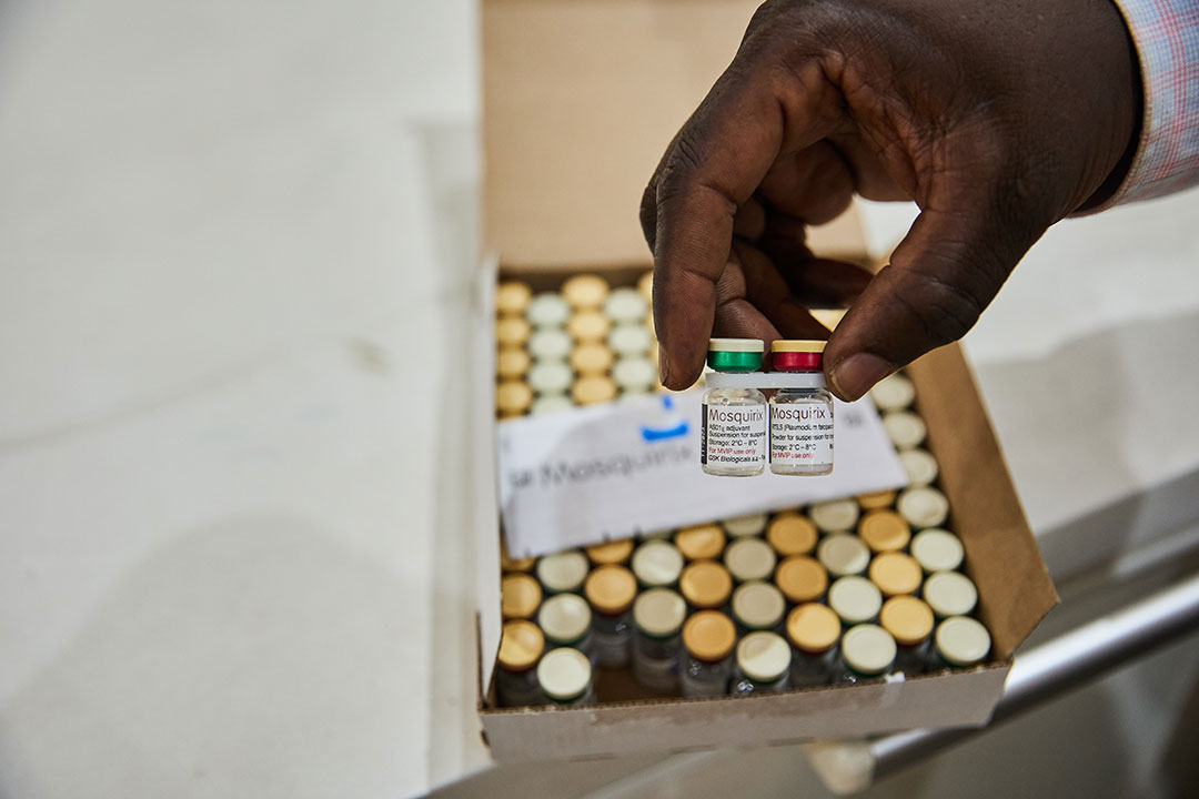 Vials with the Mosquirix malaria vaccine at the Kisumu Regional Vaccine Depot. Gavi/2021/White Rhino Films-Lameck Orina