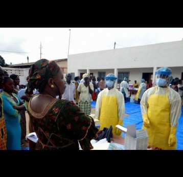  Staff wear protective gear at an Ebola treatment centre in Guinea. Copyright: CDC Global Health (CC BY 2.0)