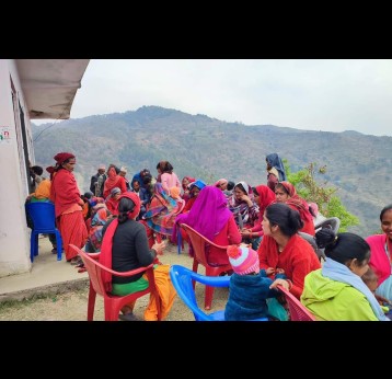 Local women of Ajayameru rural Municipality attended an ultrasound check-up at a health camp in the village. Credit: Chhatra Karki