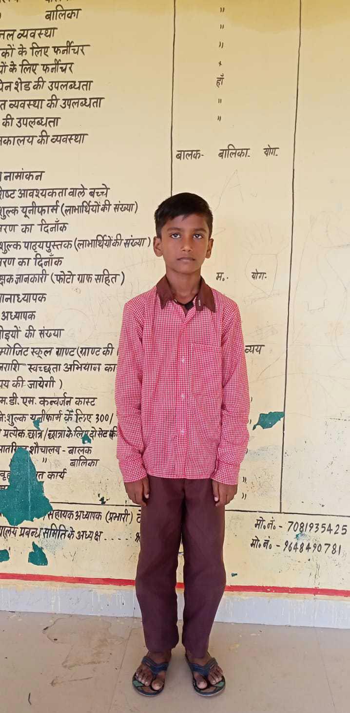Jitendra Kumar, a class 3rd student of P.S. Mahulani School. Credit: Aayushi Shukla