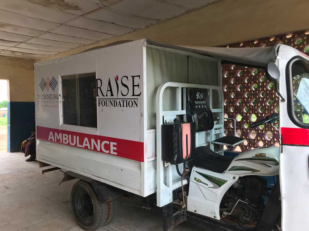 The tricycle ambulance at Lemu health centre by Raise Foundation. Credit: Royal Ibeh