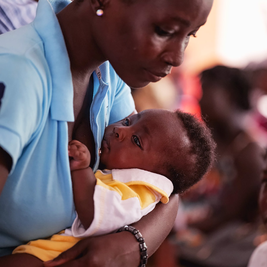 Woman hloding her child