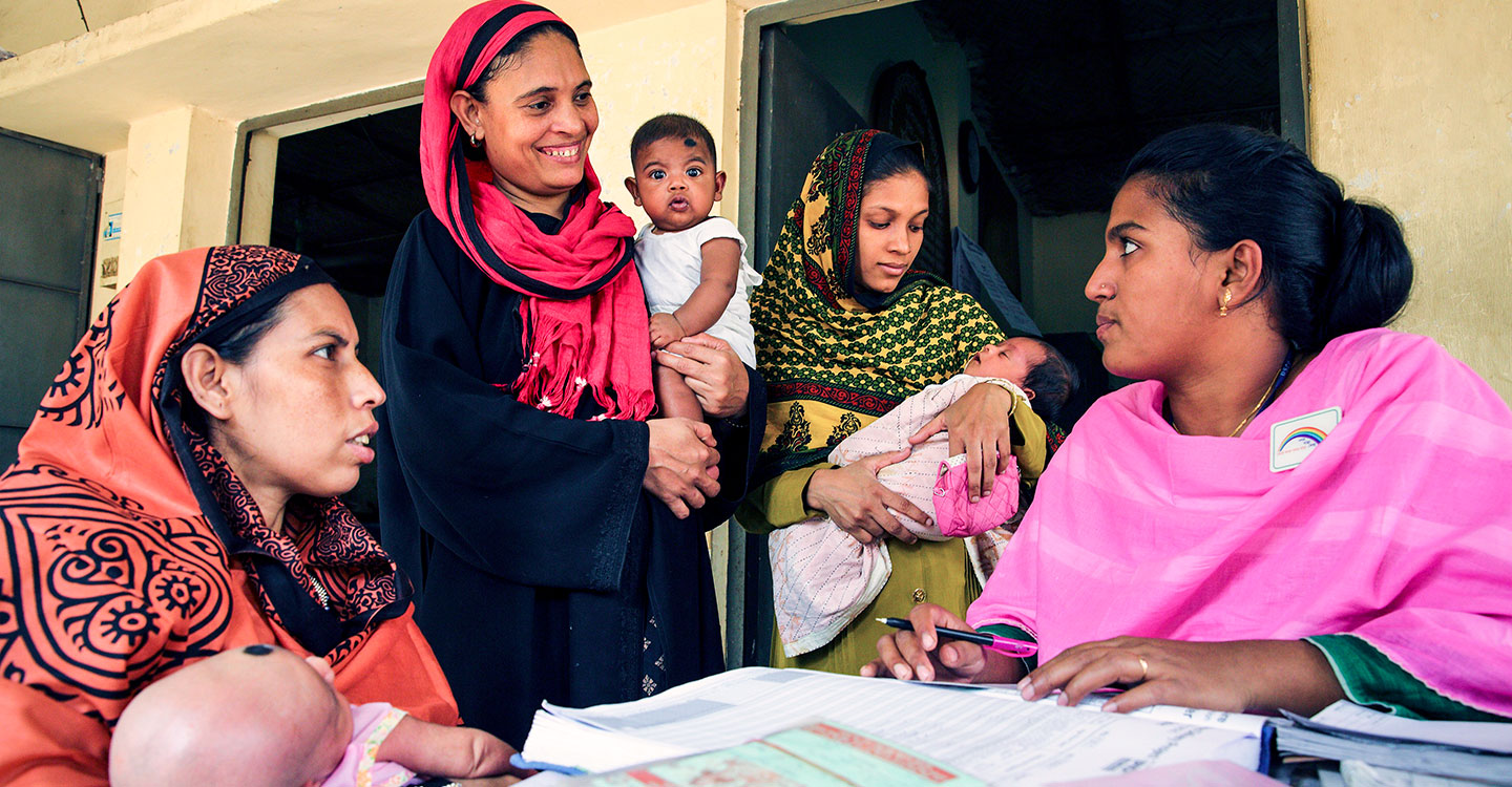 Parents attend the vaccine session at the EPI centre in Dhaka, Bangladesh