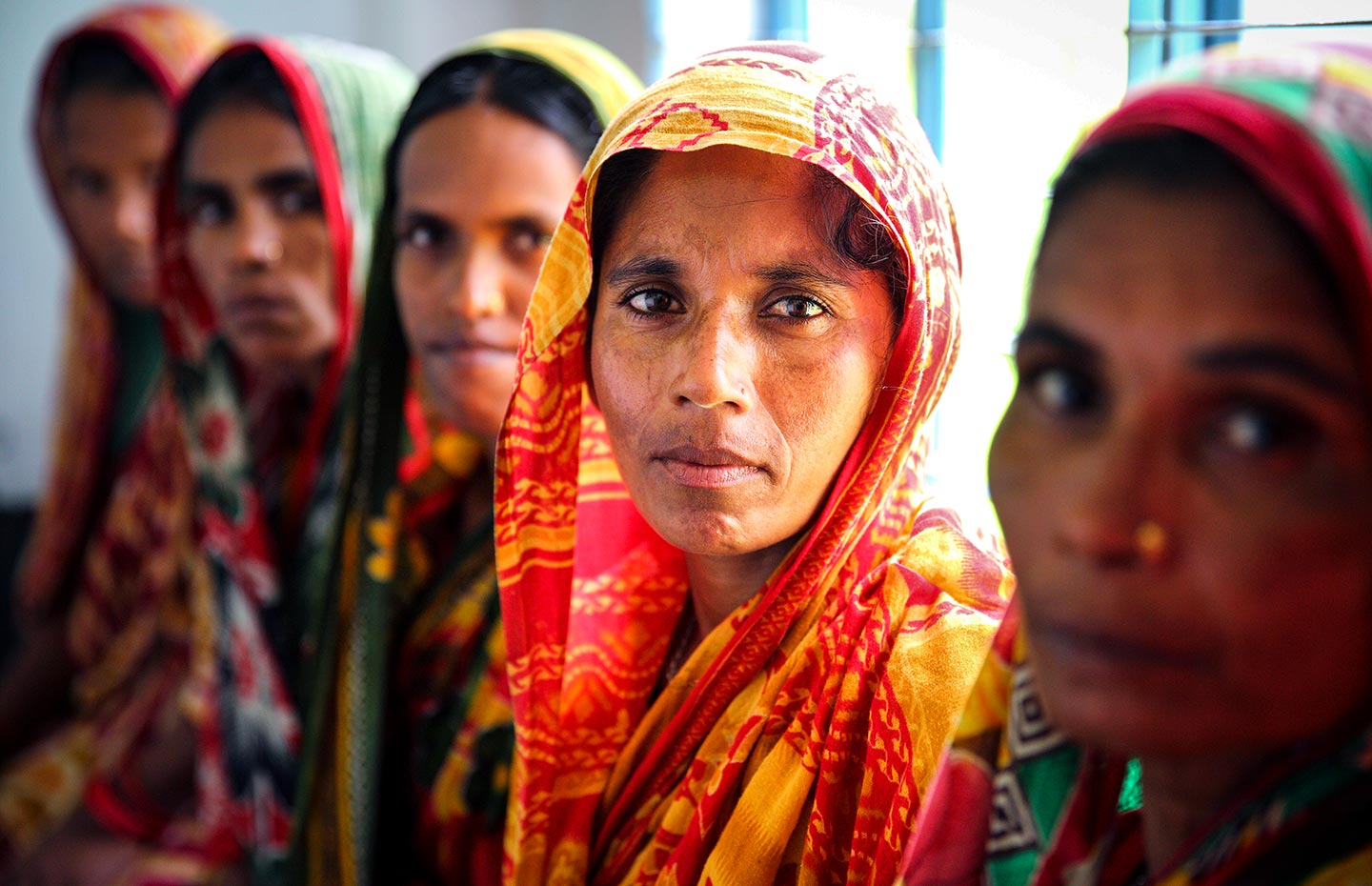 Gavi/2014/GMB Akash/Bangladesh- Women come to the community clinic for taking treatment. Char kanto Nagar community clinic is a newly built community clinic in tekani Island in the north of Bangladesh. Most of the women of the community and all of the pregnant women are dependent on this clinic now. Char kanto Nagar,Kazipur, bangladesh