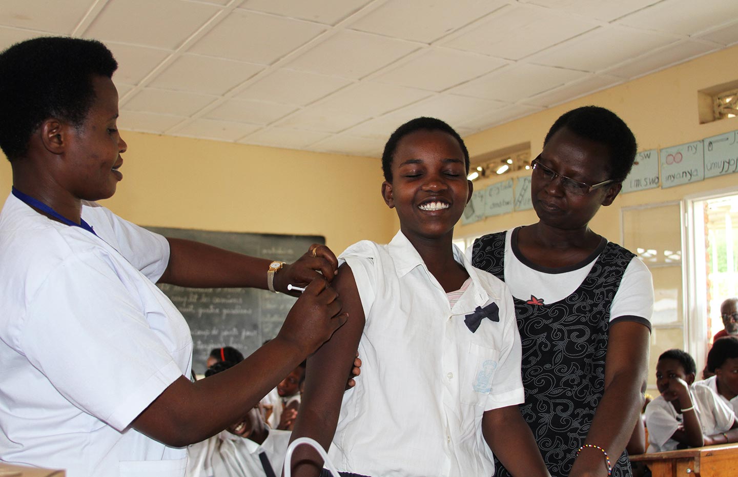 Girl receiving vaccine against HPV in Rwanda- GAVI/2012/Diane Summers Girl receiving vaccine against HPV in Rwanda- GAVI/2012/Diane Summers