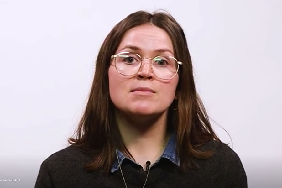 Credit: video extract from Indepentent featuring Sophie Gallagher Credit: video extract from Indepentent featuring Sophie Gallagher