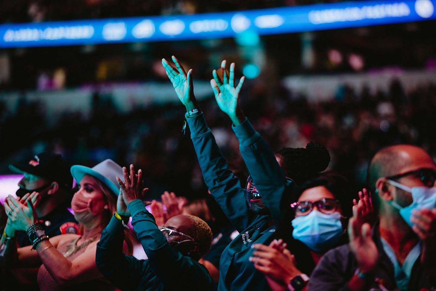 Fans enjoy the Vax Live concert at SoFi Stadium – Image credit: Rozette Rago/Global Citizen