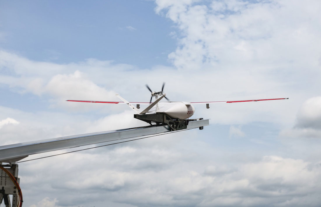 Drone delivering vaccines launching. Credit: Gavi/2019/Tony Noel.