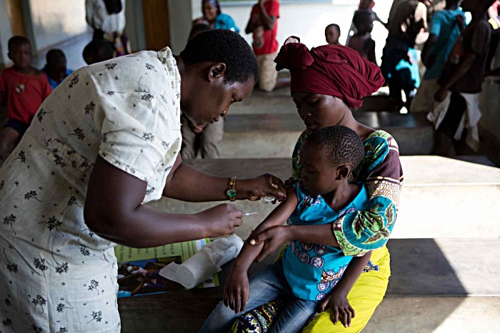 Dorothy Ngwena, aged 44, is one of 22,000 health workers deployed throughout Malawi. The health workers, together with an additional 33,000 community volunteers, took the opportunity to reach millions of children with other health services, including vitamin A supplements and deworming tablets.