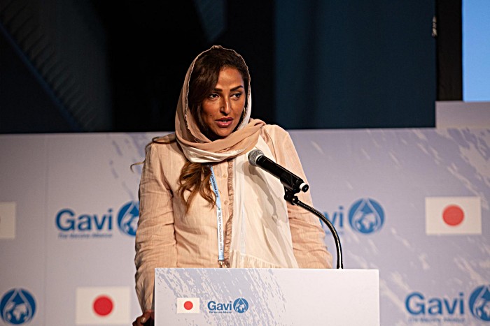HRH Princess Lamia Bint Majed Al Saud, Secretary-General, Alwaleed Philanthropies, speaking on Partnerships for Impact.