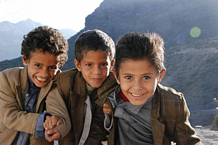 Boys in the rural village of Bani Mareh, south of Sana’a. Yemen has an impressive national vaccination coverage rate of 81 percent and the Yemen Health Ministry estimates that for every US$ 1 spent on vaccination in the country, US$ 20 are saved in out of pocket healthcare costs, including lost income, extra food during treatment and selling off assets to cover medical expenses.