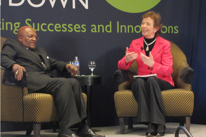 Former President of Ireland and human rights activist Mary Robinson and Archbishop Desmond Tutu discussed the need for developing countries and the international community to speed up efforts to fully achieve the MDGs by the 2015 deadline.