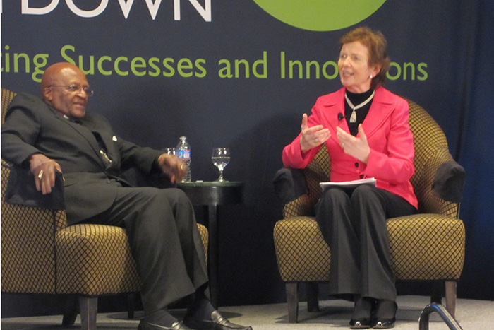Former President of Ireland and human rights activist Mary Robinson and Archbishop Desmond Tutu discussed the need for developing countries and the international community to speed up efforts to fully achieve the MDGs by the 2015 deadline.