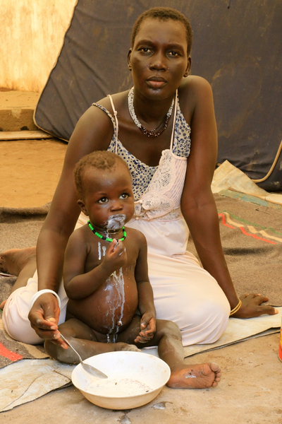 Families living in the Tomping camp rely on handouts from international aid organisations and the United Nations. Children’s nutritional conditions are above emergency levels, but the situation is still precarious.  