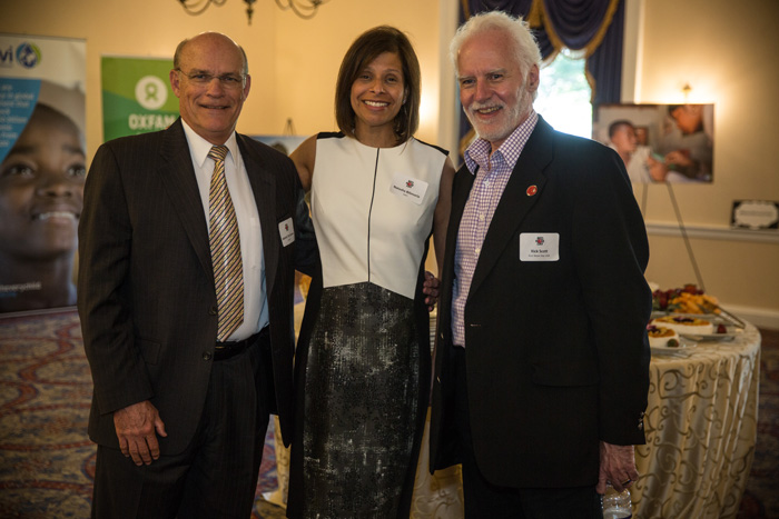 Admiral Tim Ziemer, U.S. Global Malaria Coordinator for USAID, Natasha Bilimoria, Director of U.S. Strategy for Gavi, the Vaccine Alliance, Rick Scott, Red Nose Day.