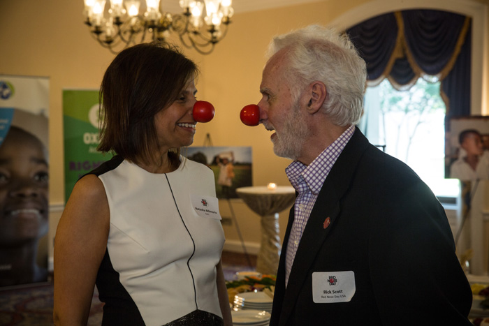 Natasha Bilimoria, Director of U.S. Strategy for Gavi, the Vaccine Alliance and Rick Scott, Red Nose Day