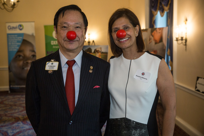 Natasha Bilimoria, Director of U.S. Strategy for Gavi, the Vaccine Alliance and Dr. Jitsuhiro Yamada, 1st Vice President of Lions Clubs International