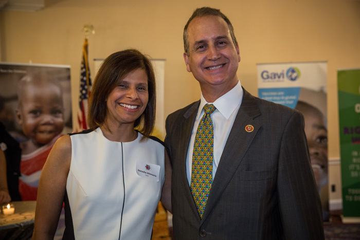 Natasha Bilimoria, Director of U.S. Strategy for Gavi, the Vaccine Alliance and Rep. Mario Diaz-Balart (R-Florida)