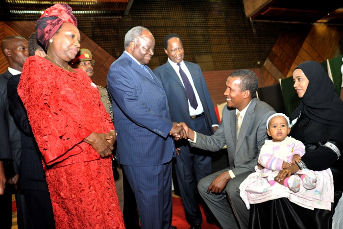 “This vaccine has come at a most opportune time. One in every five deaths of children in our country is attributed to pneumonia,” said President Mwai Kibaki, who attended the ceremony with Health and Sanitation minister Beth Mugo (left).