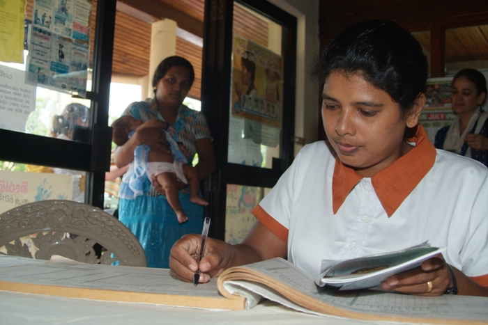 Midwives play another vital role in ensuring health service meets Sri Lankans’ high expectations. They regularly record who has been vaccinated in their community – and, vitally, who missed a shot. The Family Health Bureau can then track Sri Lanka’s astonishing progress in eradicating common disease and draw-up new immunisation programmes.