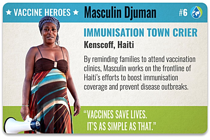 Masculin Djuman - immunisation town crier - Kenscoff, Haiti