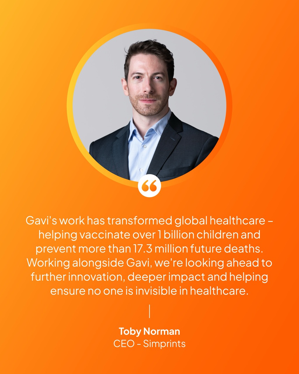 Toby Norman, CEO, Simprints