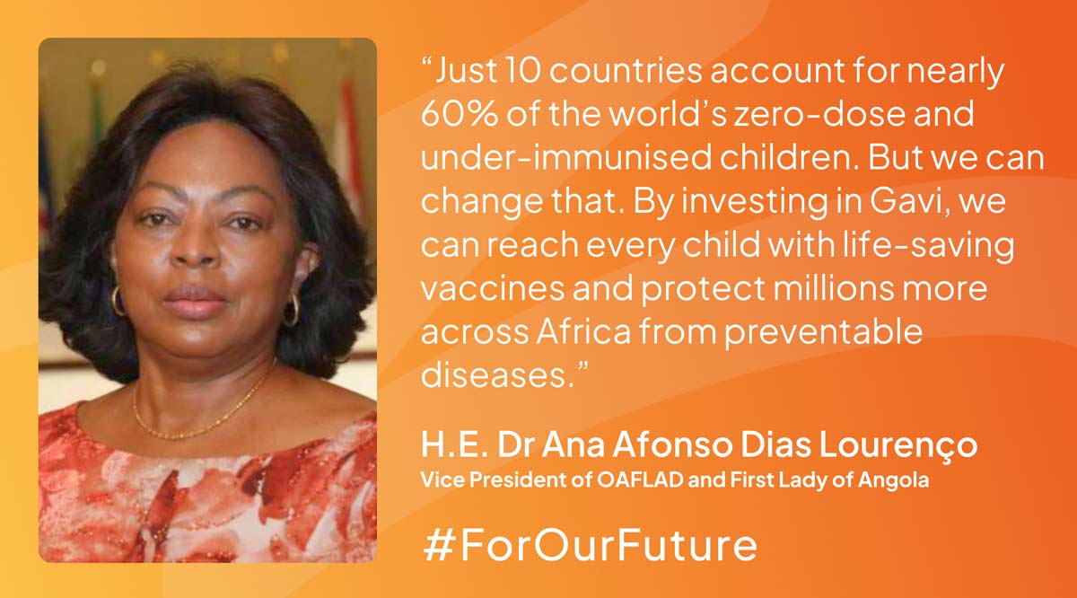 H.E. Dr Ana Afonso Dias Lourenço, Vice President of OAFLAD and First Lady of Angola