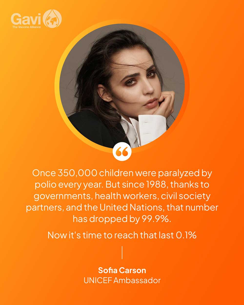 Sofia Carson, UNICEF Ambassador