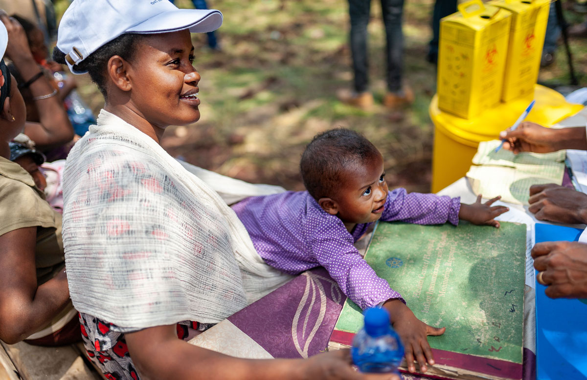 Introduction in Ethiopia of a second dose of measles-containing vaccine into routine immunisation programmes. Credit: 2019/Gavi/Frédérique Tissandier.