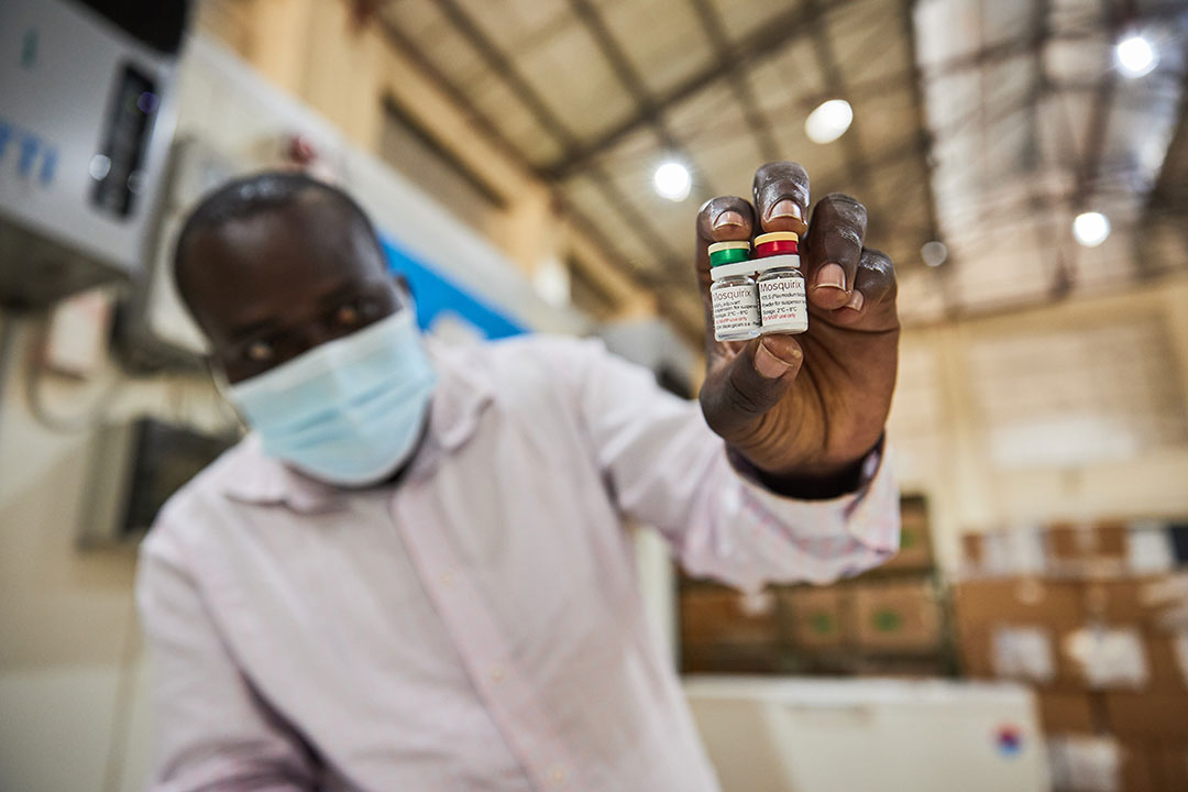 Vials with the Mosquirix malaria vaccine at the Kisumu Regional Vaccine Depot, Kenya. Gavi/2021/White Rhino Films-Lameck Orina