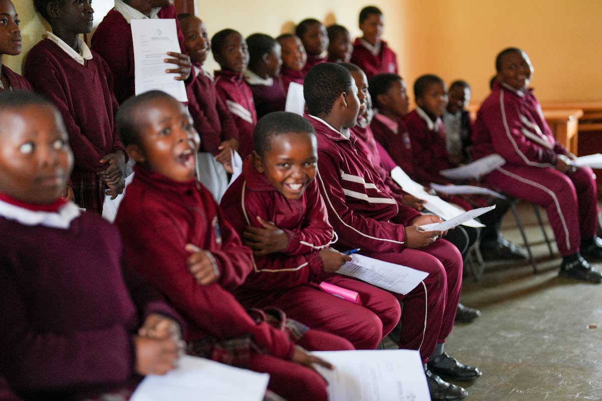 Primary schoolgirls in Eswatini during a HPV vaccination session. Credit: Gavi/2025/Svetlomir Slavchev