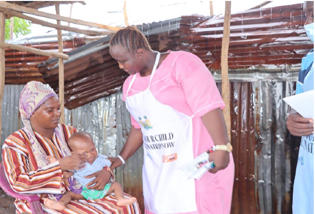 In Bo District, Sierra Leone, Jelika is among a group of determined community health workers who gather weekly to conduct immunisation sessions at community health posts. Thanks to Gavi funding through FOCUS 1000, a CSO grantee of the Gavi CSO fund manager mechanism, health workers are able to vaccinate more children and boost routine immunisation in under-served catchment areas. Credit: FOCUS 1000/2025