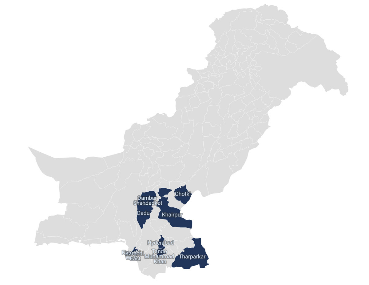 The map below highlights the geographic areas where CSOs are implementing grant activities