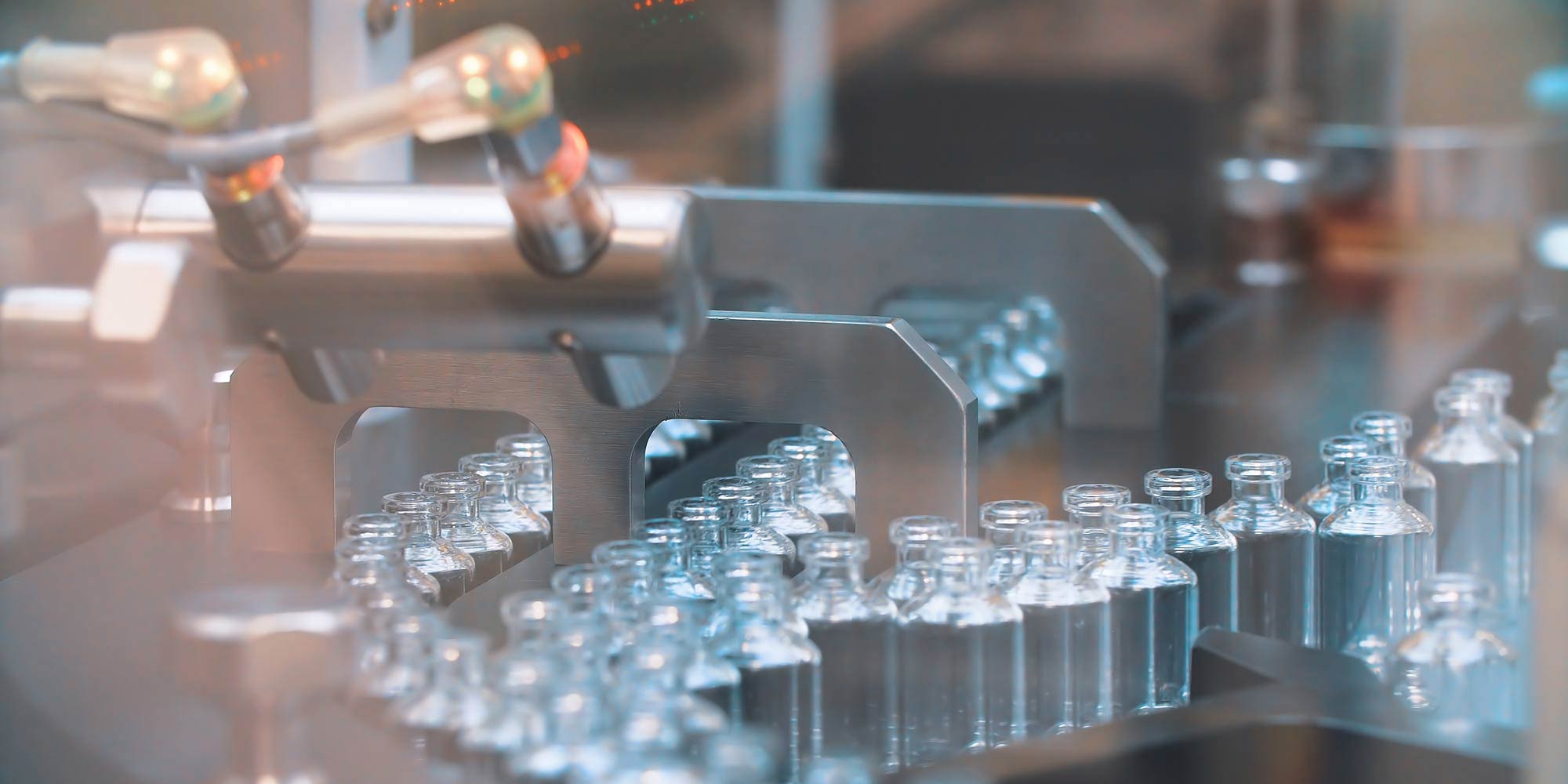 Vials on the production line