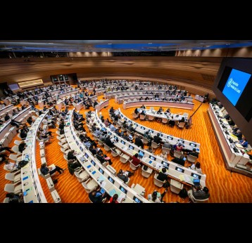 The World Health Assembly in session. Credit: WHO/Antoine Tardy.