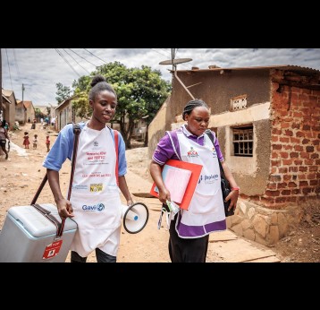 Outreach efforts help in increasing immunization up-to-date rates in urban settings. Gavi/2024/Jjumba Martin