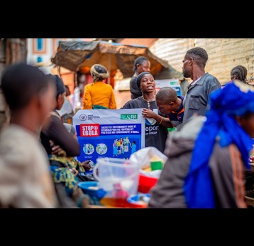 U‑Reporter Mapendo Dorcas raises awareness in her community about the signs of Ebola and the importance of respecting prevention measures in Miti‑Murhesa, South Kivu Province, DR Congo, on 28 May 2026.