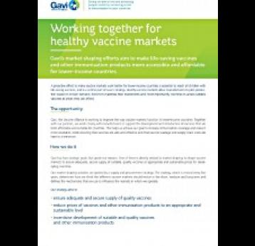 Working together for healthy vaccine markets