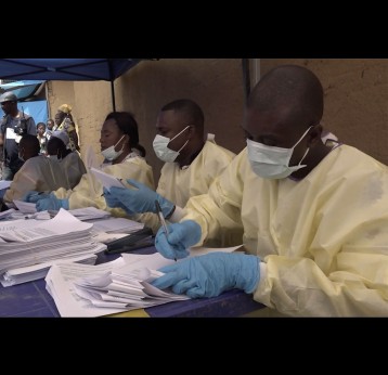 WHO image from video of Ebola vaccination in the Democratic Republic of the Congo, 2019