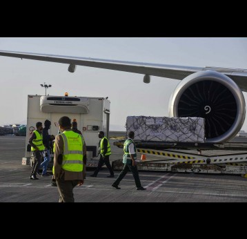 COVID-19 vaccines from COVAX arrive at Bole international airport in Addis Ababa, Ethiopia, on March 7, 2021. Michael Tewelde—Xinhua/Sipa