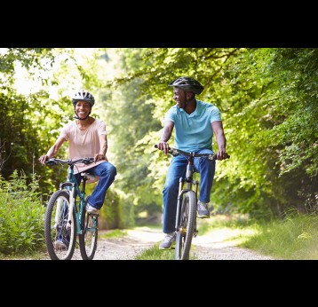 A couple cycling