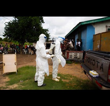 Ebola response team in Africa
