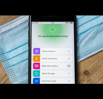 Active COVID-19 Track and Trace app on smartphone