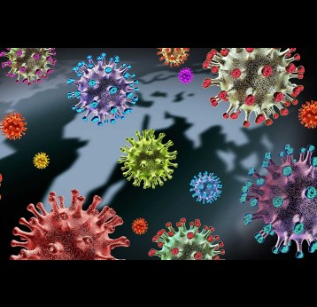 Coronavirus variant and mutating cells concept