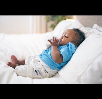 Baby drinking from bottle