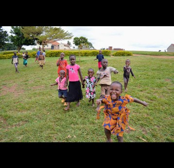 Children running and laughing