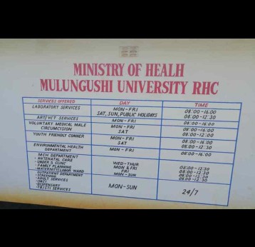 Mulungushi University clinic poster. Credit: Fiske Nyirongo