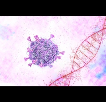 COVID-19 virus SARS-COV-2 OMICRON strain, 3D rendering