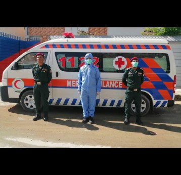 Emergency rescue service for COVID-19 patients. Credit: Saadeqa Khan