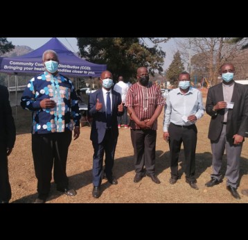 Church leaders during a vaccination drive. Credit: Nomthandazo Nkambule